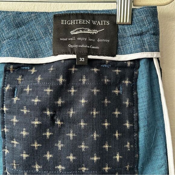 18 WAITS Men's Signature Shorts Denim Blue color - Picture 11 of 11